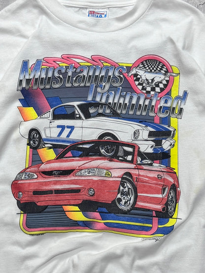 Vintage 90s Mustangs Unlimited Car Graphic Tee (L)