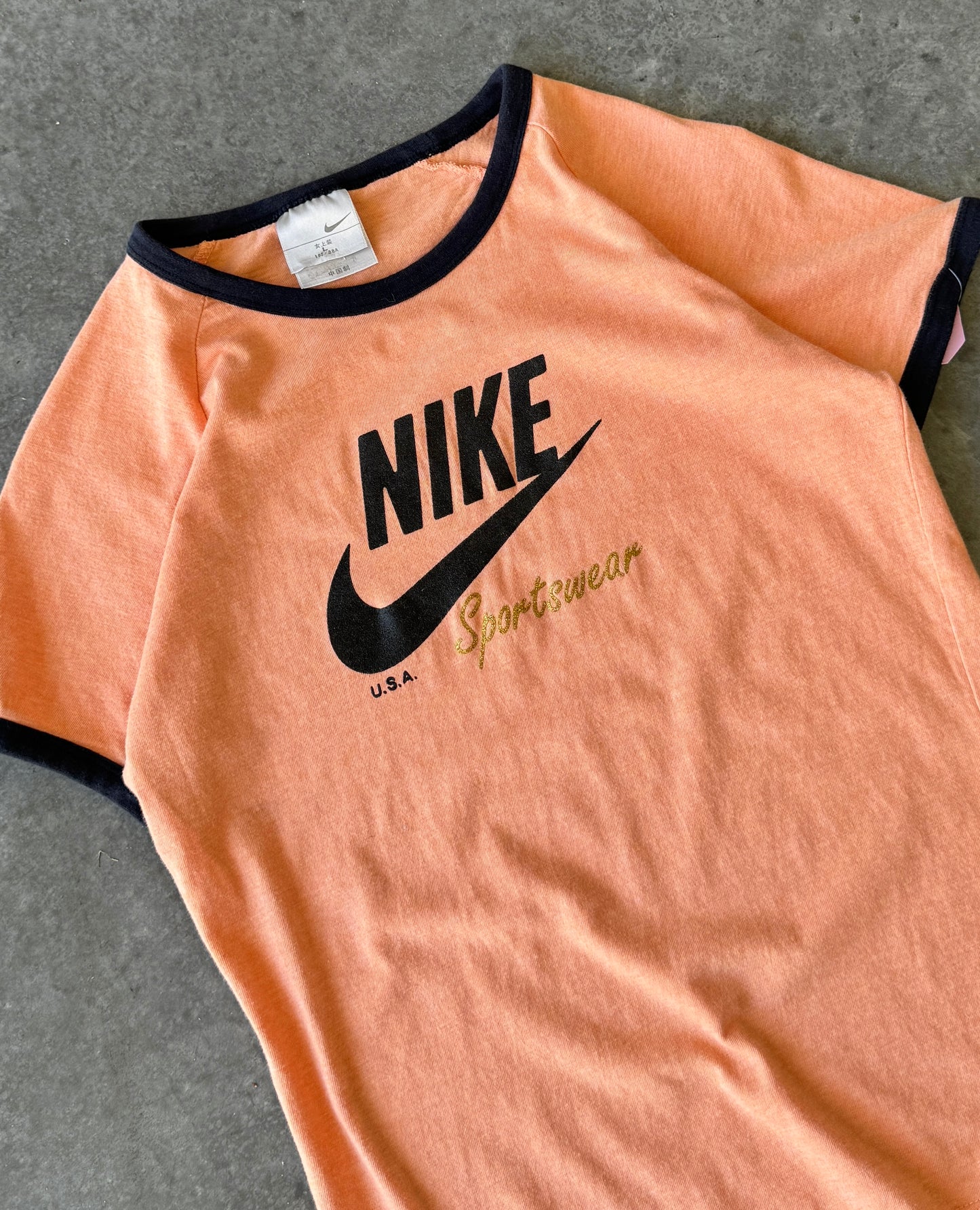 Vintage 00s Nike Ringer Baby Tee (L)