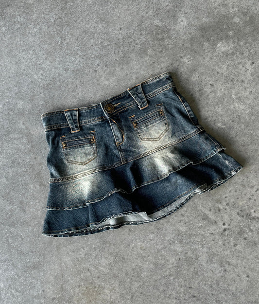 Vintage 00s Denim Mini Skirt (M)