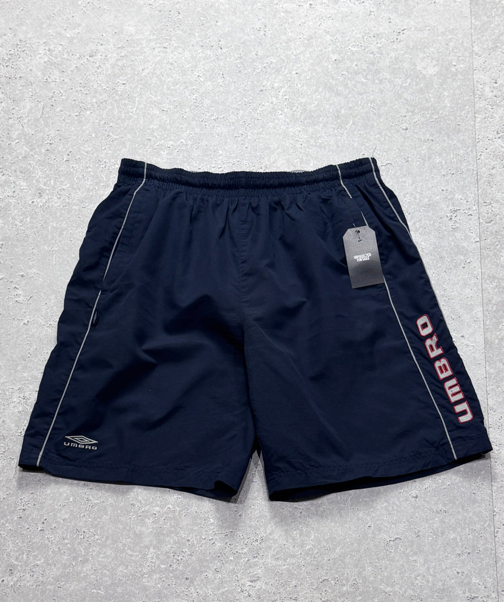 Vintage 2000s Umbro Spellout Track Shorts (XL)
