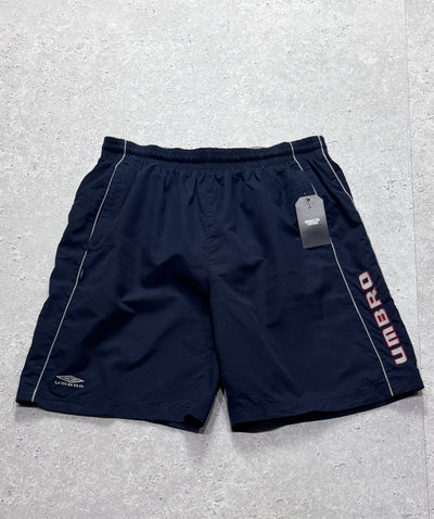 Vintage 2000s Umbro Spellout Track Shorts (XL)