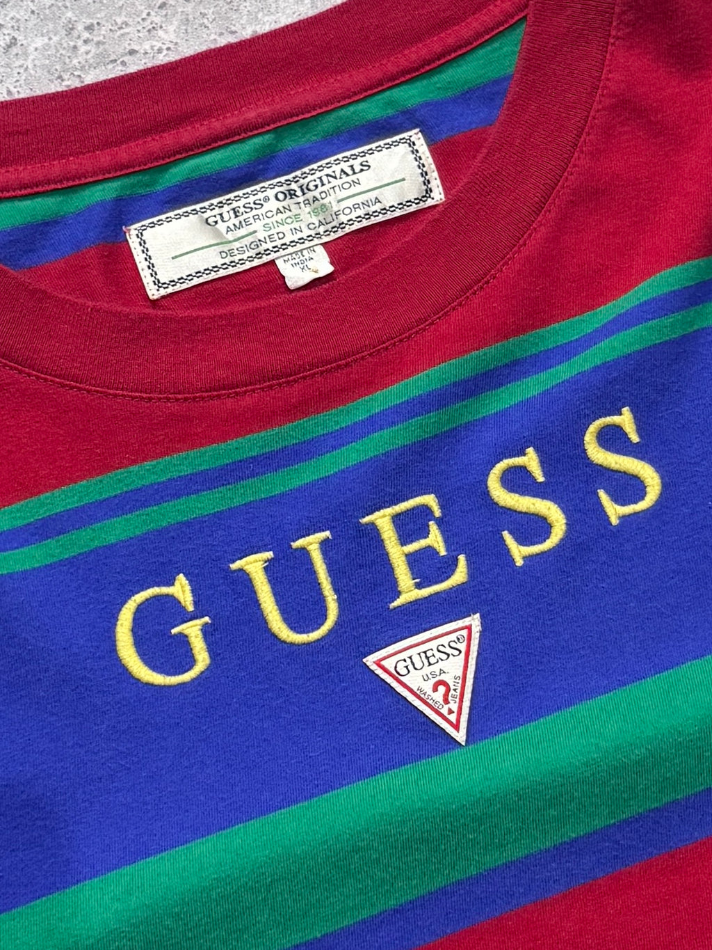 Vintage 2000s Guess Striped Tee (XL)