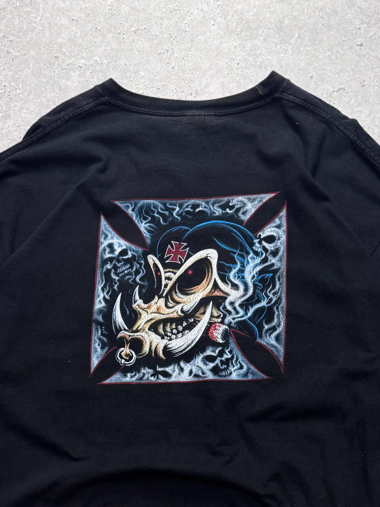 Vintage 2000s Choppers Motorcycle Skull Tee (2XL)