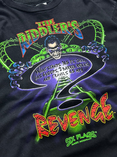 Vintage 90s Riddler's Revenge Six Flags Amusement Park Tee (L)