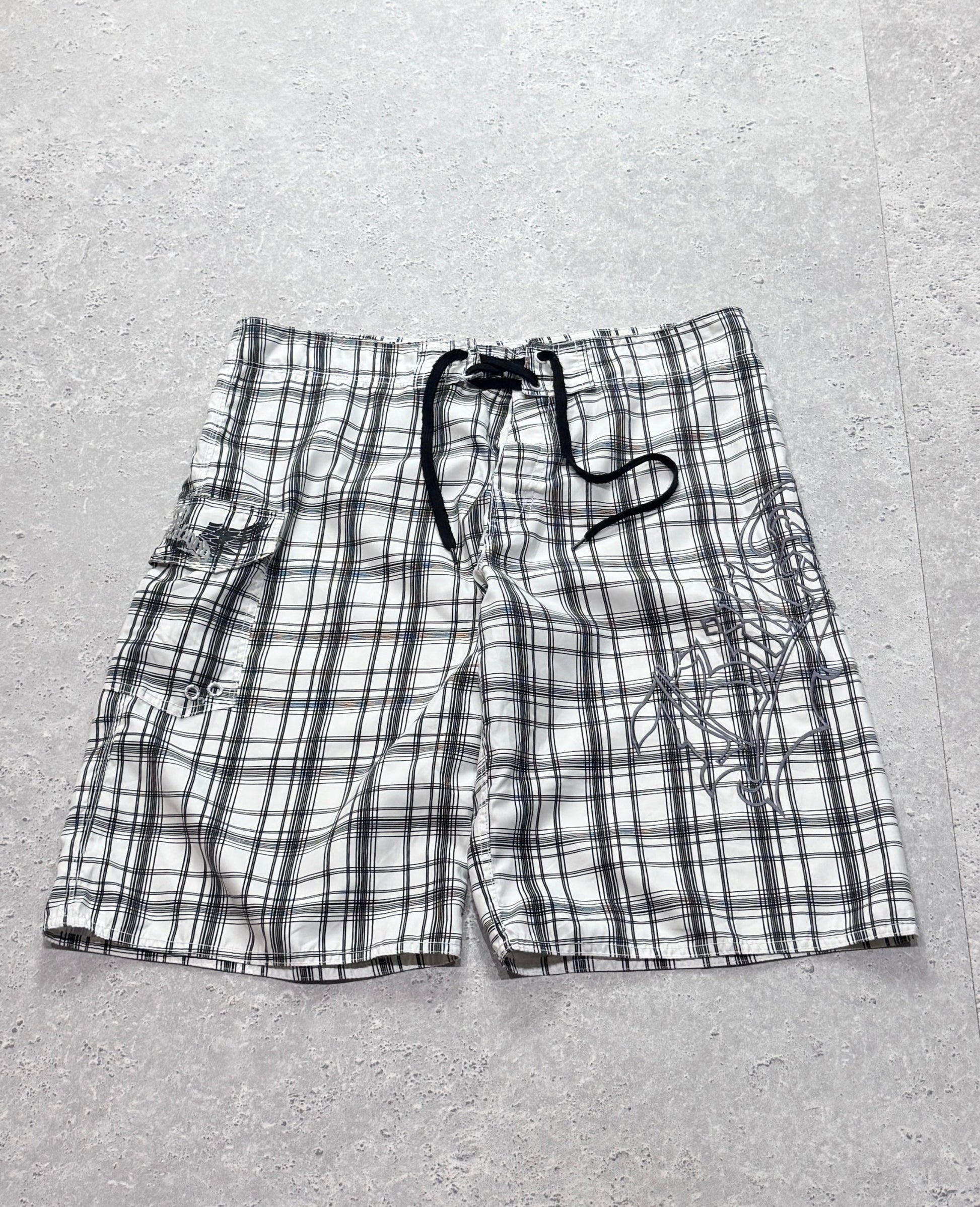 Vintage 2000s Billabong Plaid Boardshorts (34”)