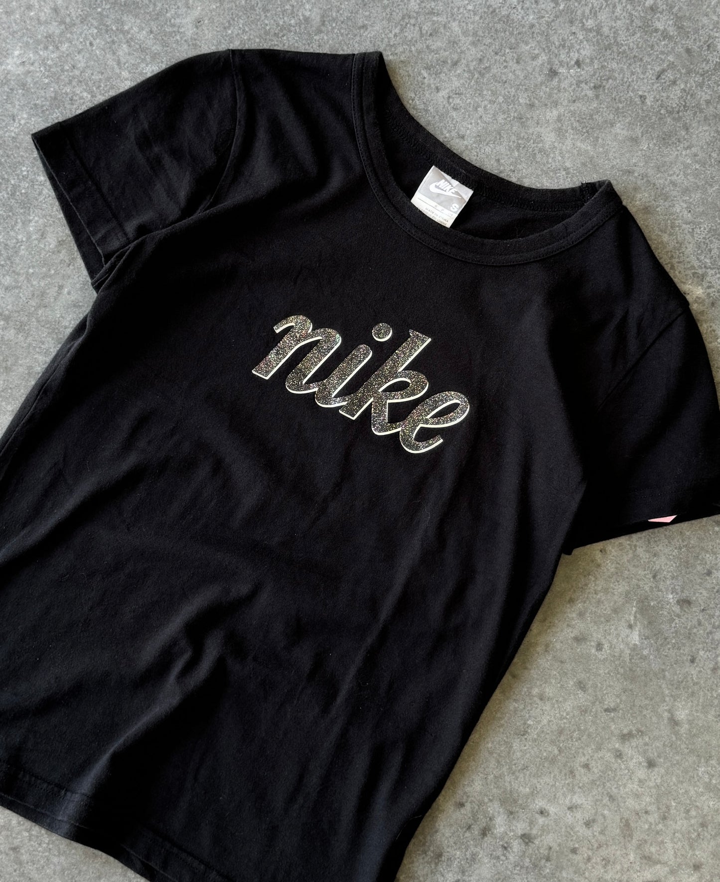 Vintage 00s Nike Spellout Baby Tee (M)