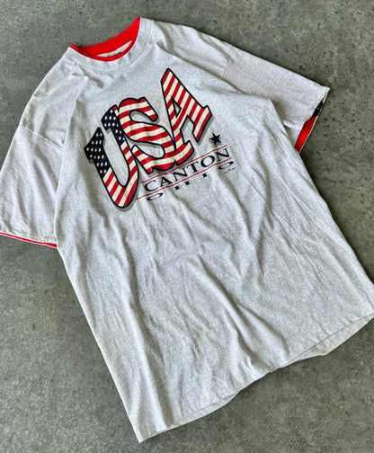 Vintage 90s USA Destination Two Tone Tee (2XL)