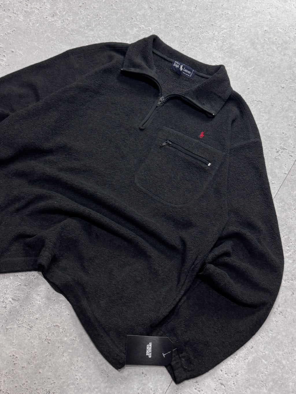 Vintage 90s Polo Ralph Lauren Fleece Quarter Zip Sweater (L)