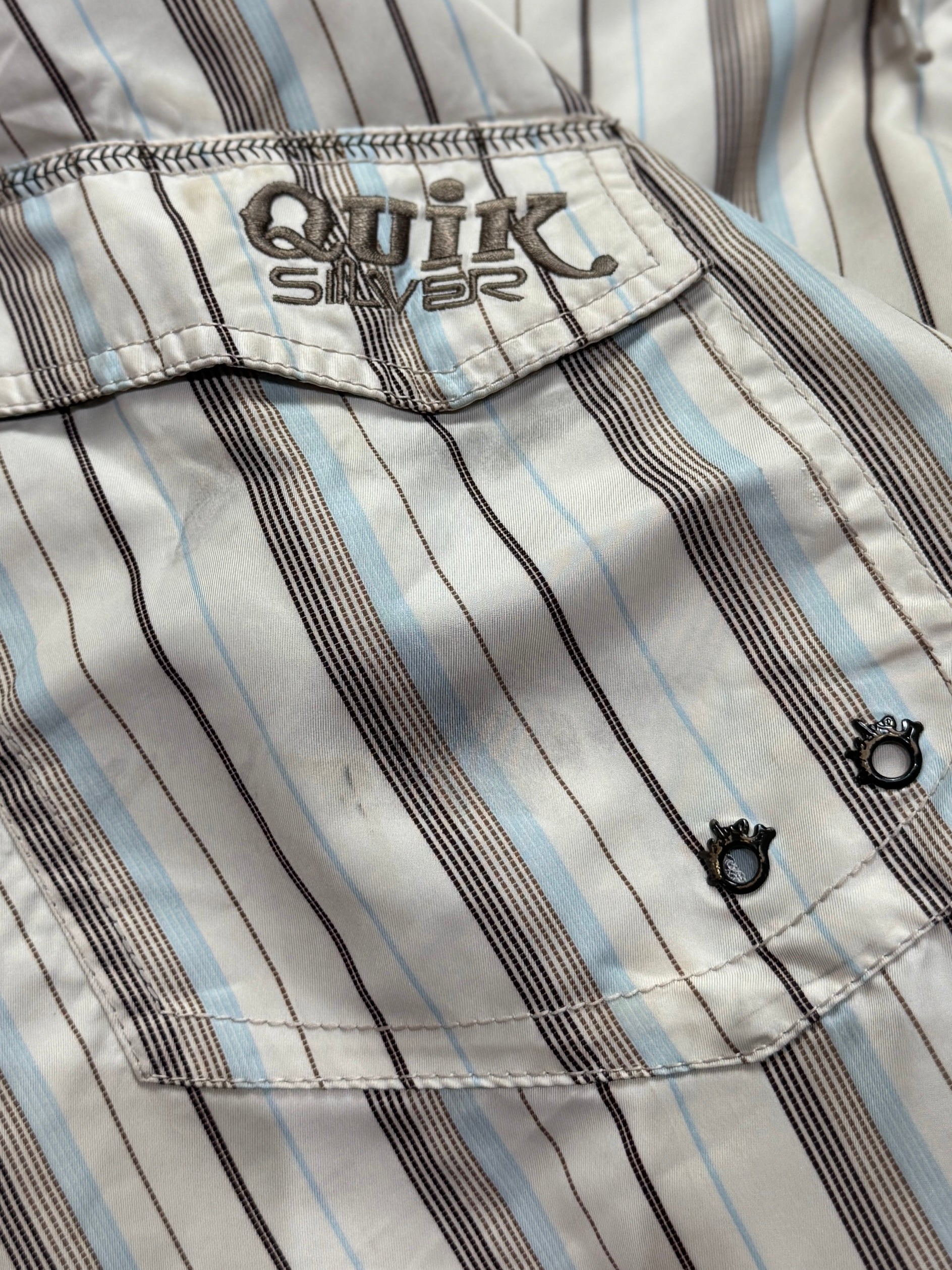 Vintage Y2K Quiksilver Striped Boardshorts (34")