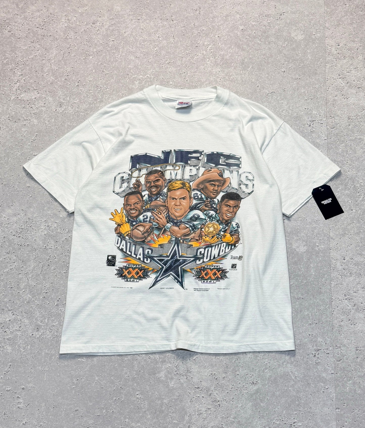 Vintage 1995 Dallas Cowboys Superbowl Caricature Tee (L)