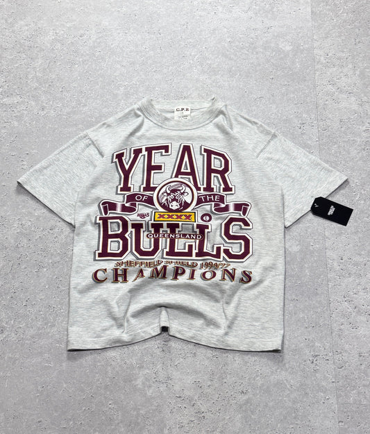Vintage 90s Queensland Bulls Sheffield Shield Cricket Tee (M)
