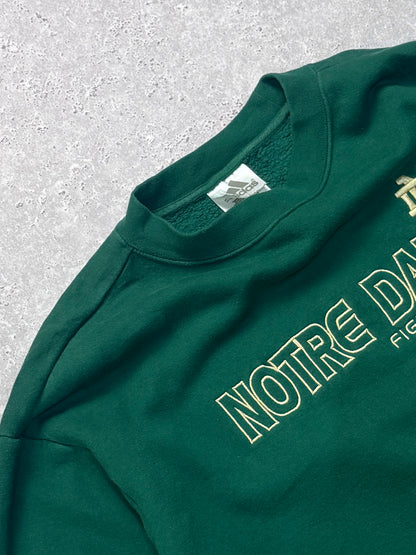 Vintage 2000s Adidas X Notre Dame College Embroidered Sweater (M)