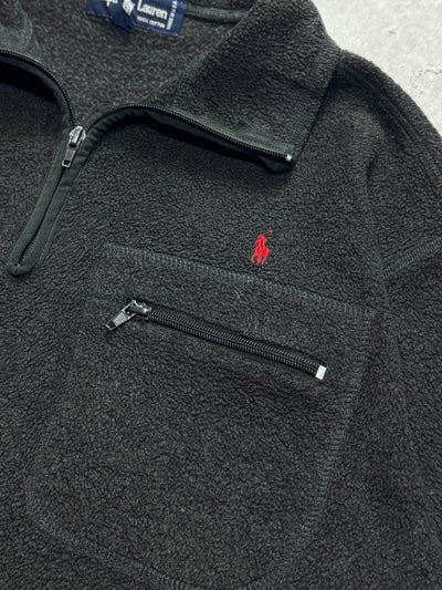 Vintage 90s Polo Ralph Lauren Fleece Quarter Zip Sweater (L)