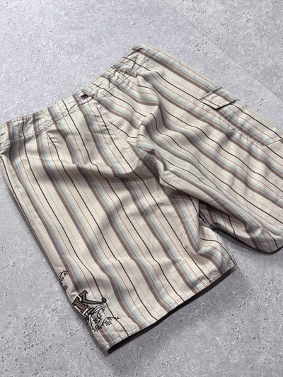 Vintage Y2K Quiksilver Striped Boardshorts (34")