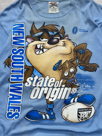 Vintage 1995 New South Wales Blues Rugby League X Taz Looney Tunes Tee (M)
