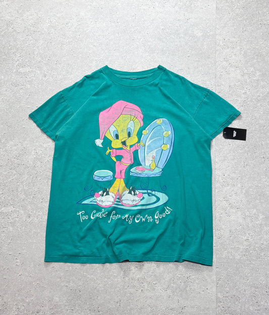 Vintage 90s Tweety Bird "Too Cute For My Own Good" Sleep Tee (XL)