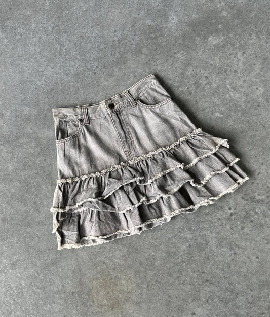 Vintage Denim Washed Mini Skirt (S)