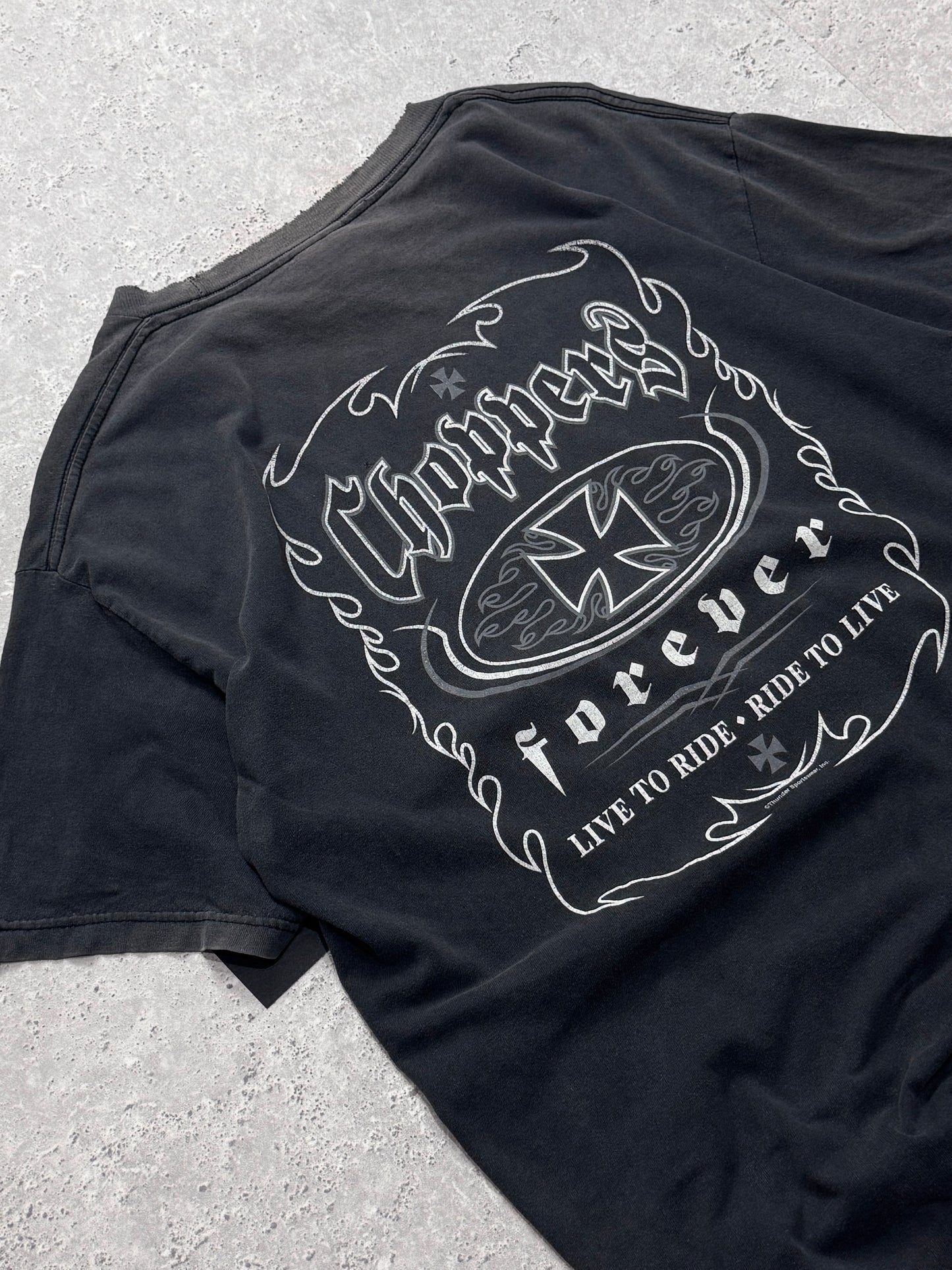 Vintage Faded Choppers Forever Motorcycle Tee (L)