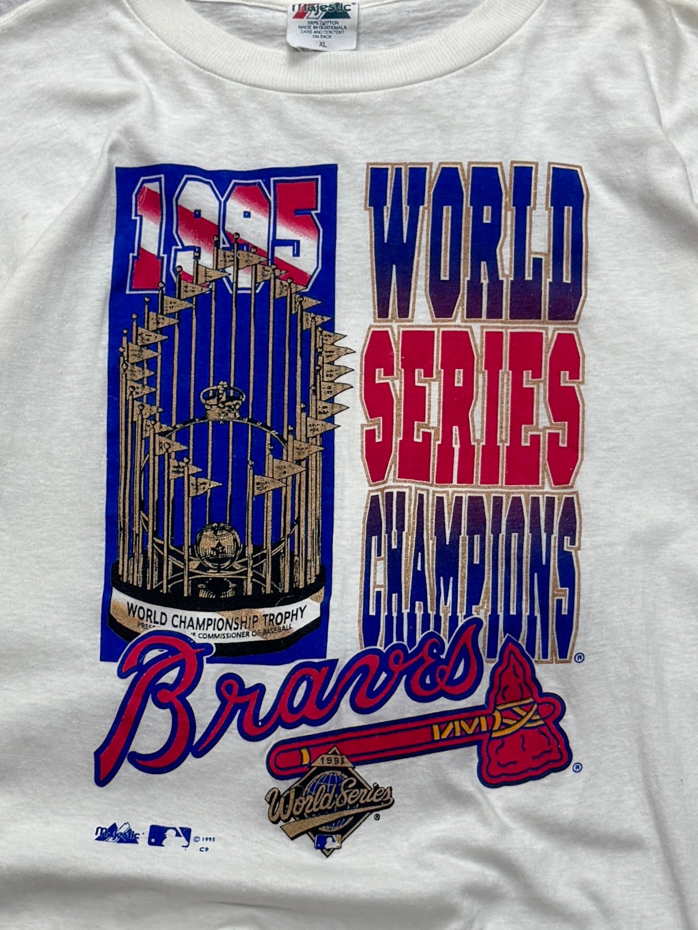 Vintage 1995 Atlanta Braves MLB World Series Tee (XL)