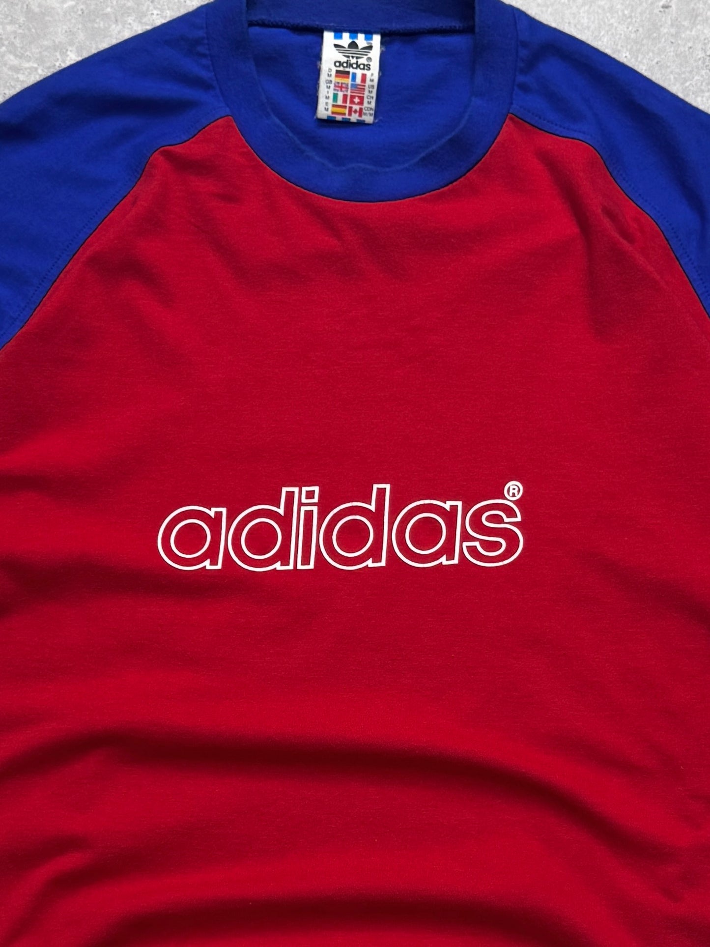 Vintage 80s Adidas Logo Tee (XL)