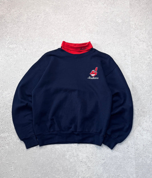 Vintage Cleveland Indians MLB Mock Neck Sweater (M)