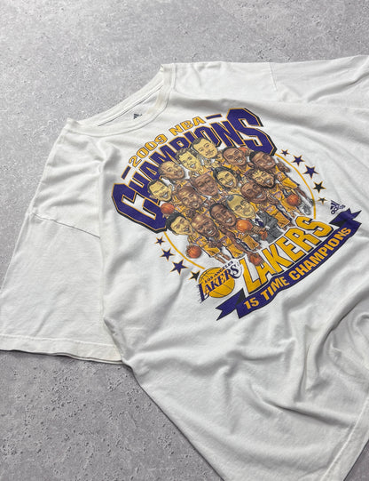 Vintage 2009 LA Lakers NBA Champions Caricature Tee (2XL)