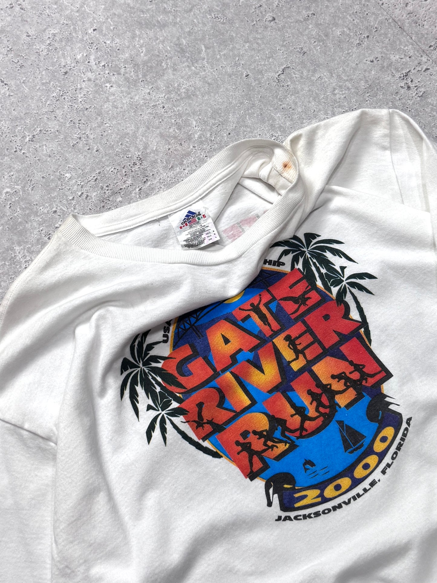 Vintage 2000s Adidas Gate River Run Marathon Tee (XL)
