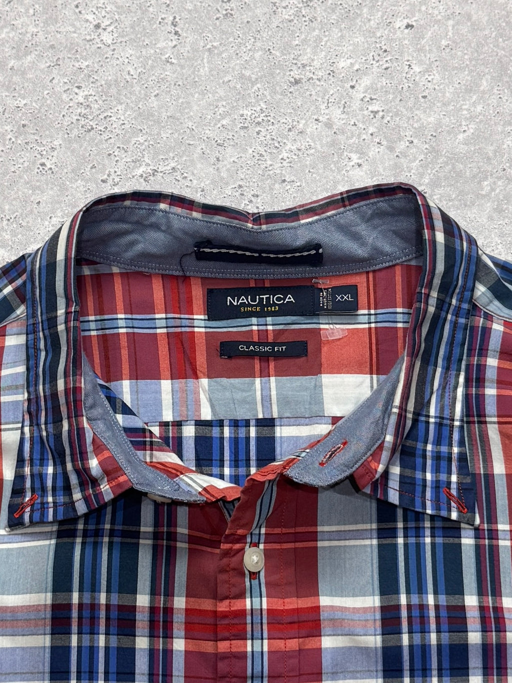 Vintage 2000s Nautica Plaid Button Up Shirt (2XL)