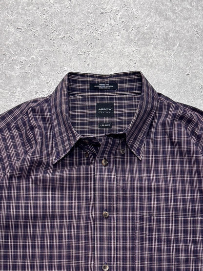 Vintage 2000s Plaid Button Up Shirt (XL)