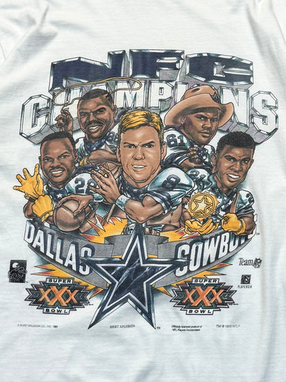 Vintage 1995 Dallas Cowboys Superbowl Caricature Tee (L)