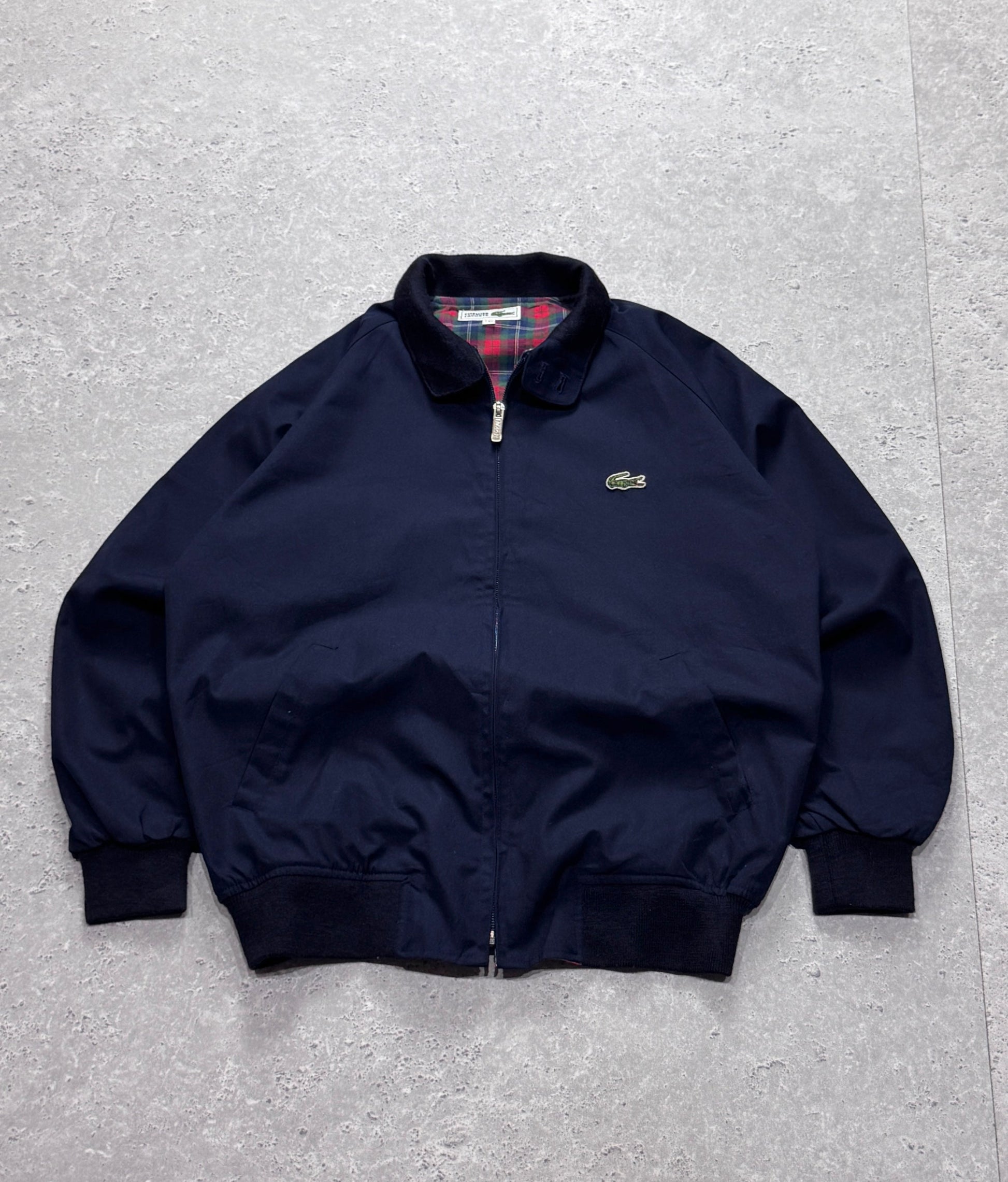 Vintage 2000s Lacoste Plaid Lined Bomber Jacket (S)