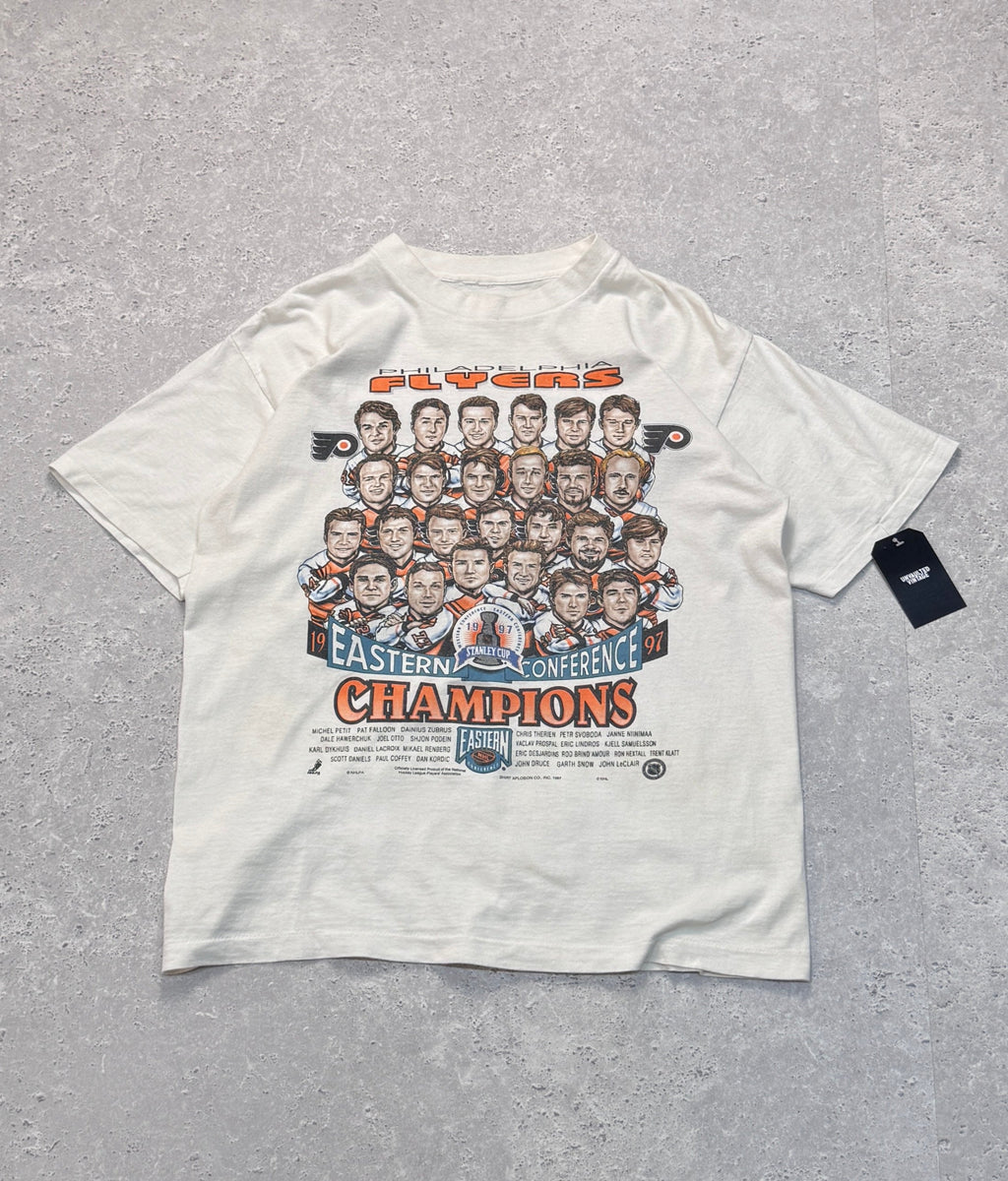Vintage 1997 Philadelphia Flyers Stanley Cup NHL Characture Tee (L)
