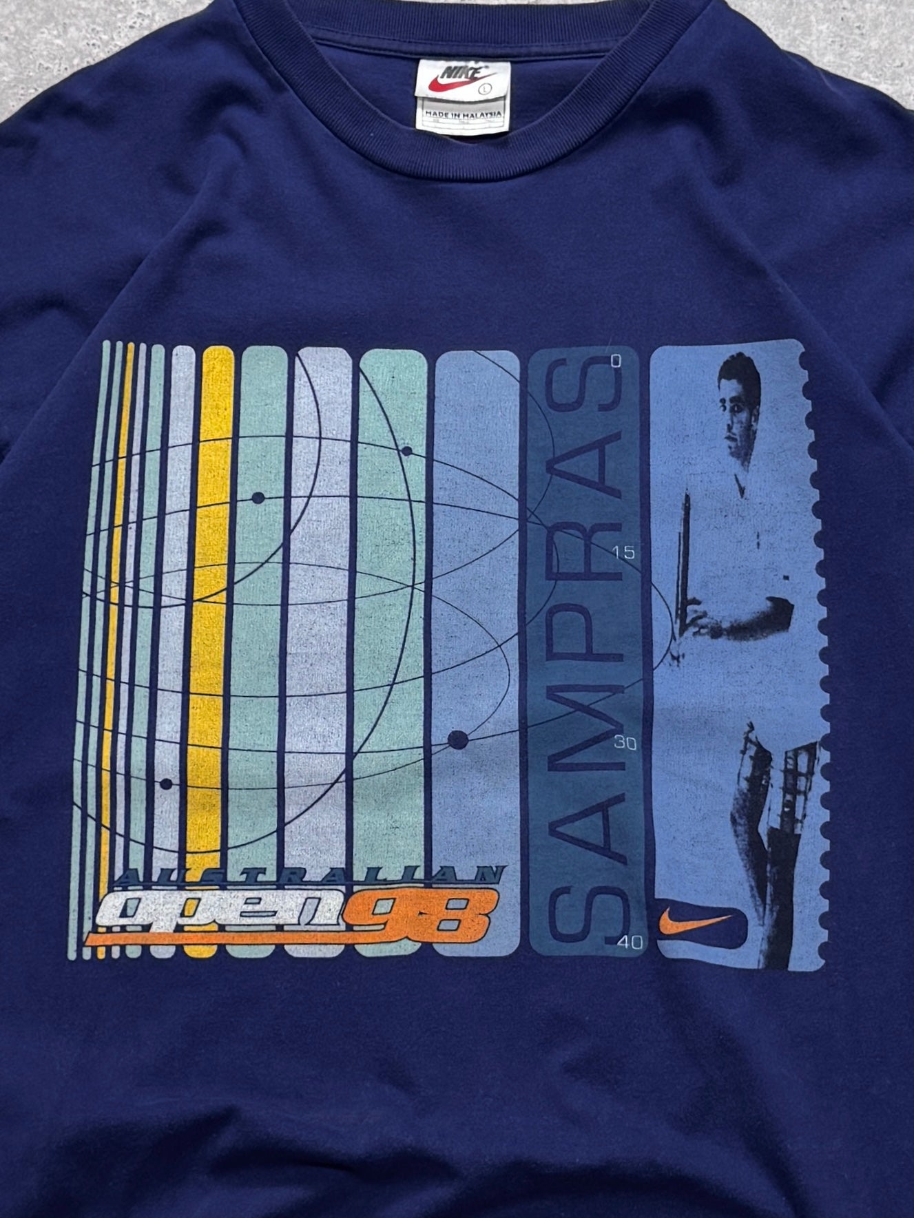 Vintage 1998 Nike X Australian Open Pete Sampras Tennis Tee (XL)