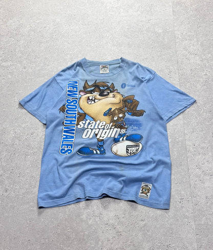 Vintage 1995 New South Wales Blues Rugby League X Taz Looney Tunes Tee (M)