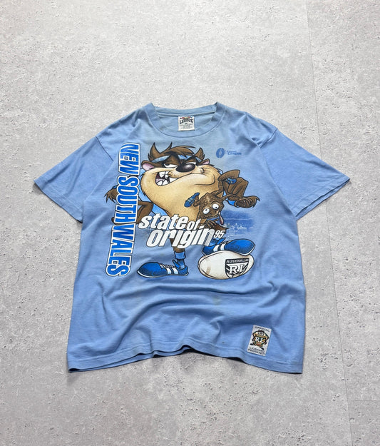 Vintage 1995 New South Wales Blues Rugby League X Taz Looney Tunes Tee (M)