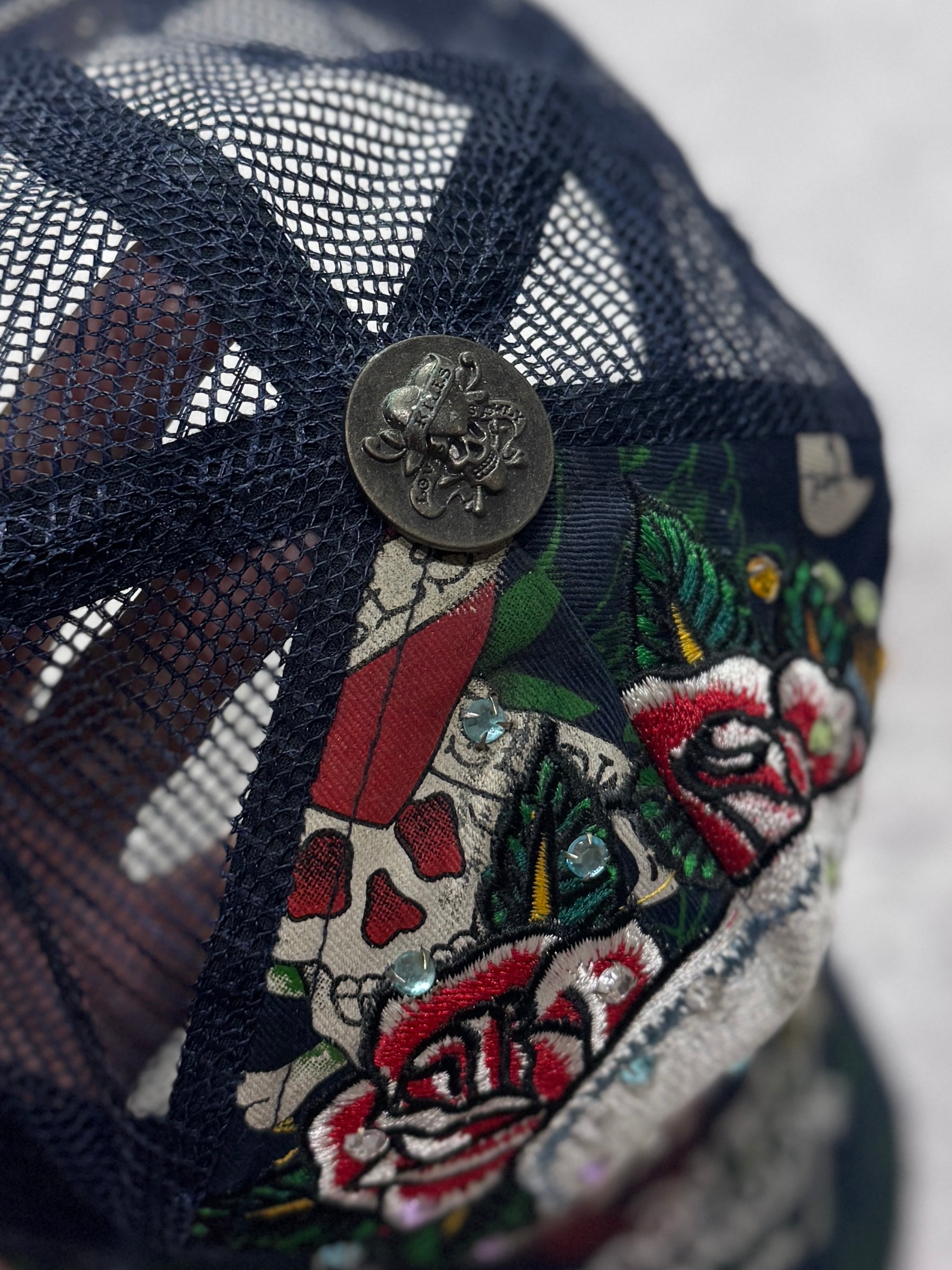 Vintage Y2K Ed Hardy Skull Diamanti Cap