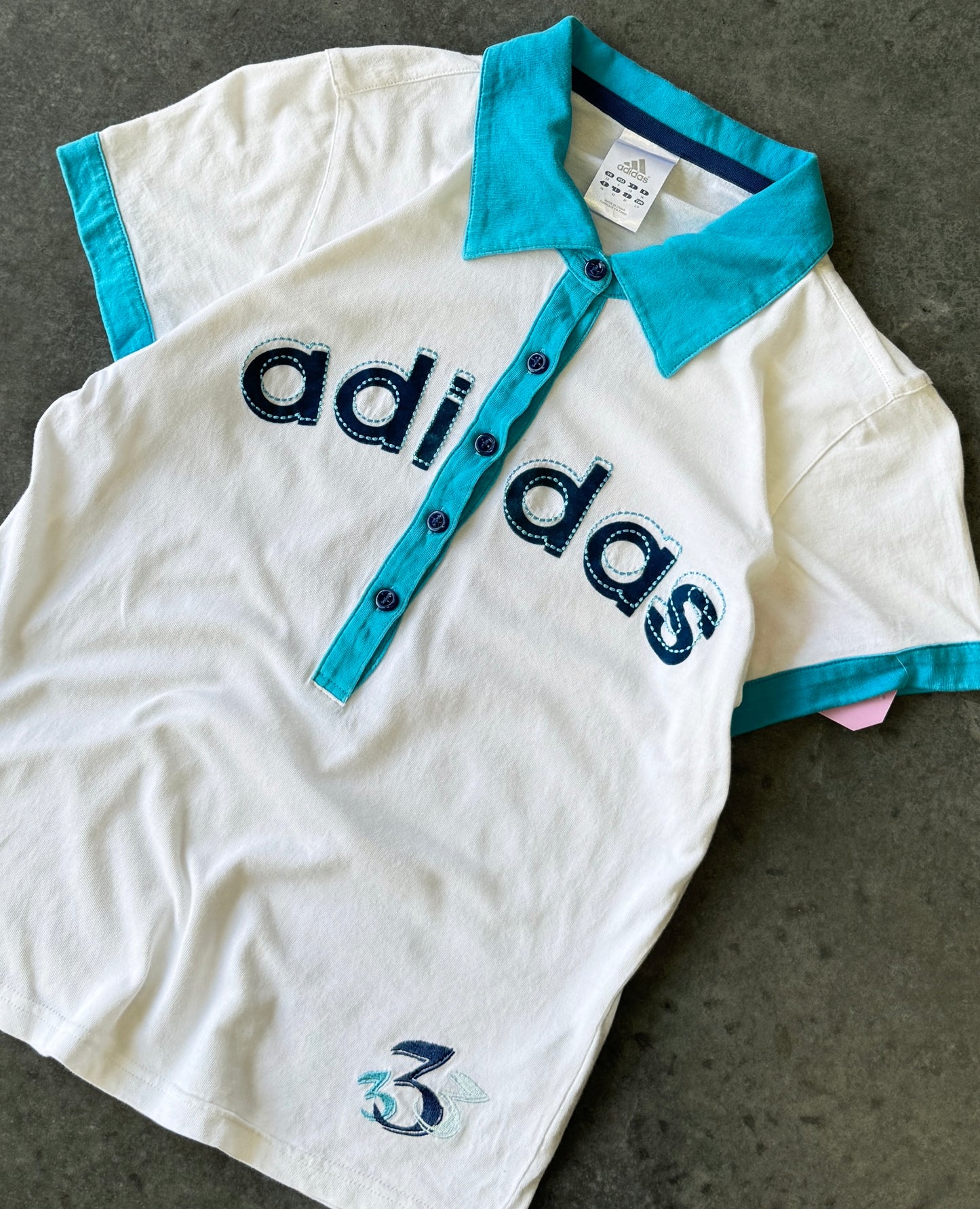 Vintage 00s Adidas Polo Baby Tee (M)