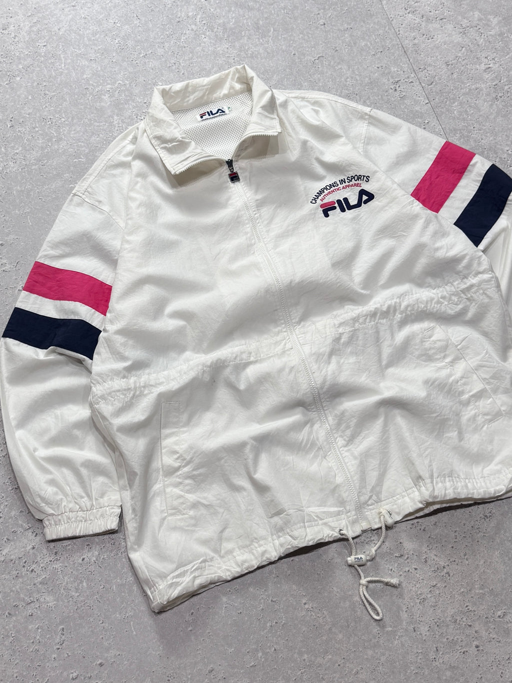 Vintage 90s Fila Authentic Sports Windbreaker Jacket (XL)