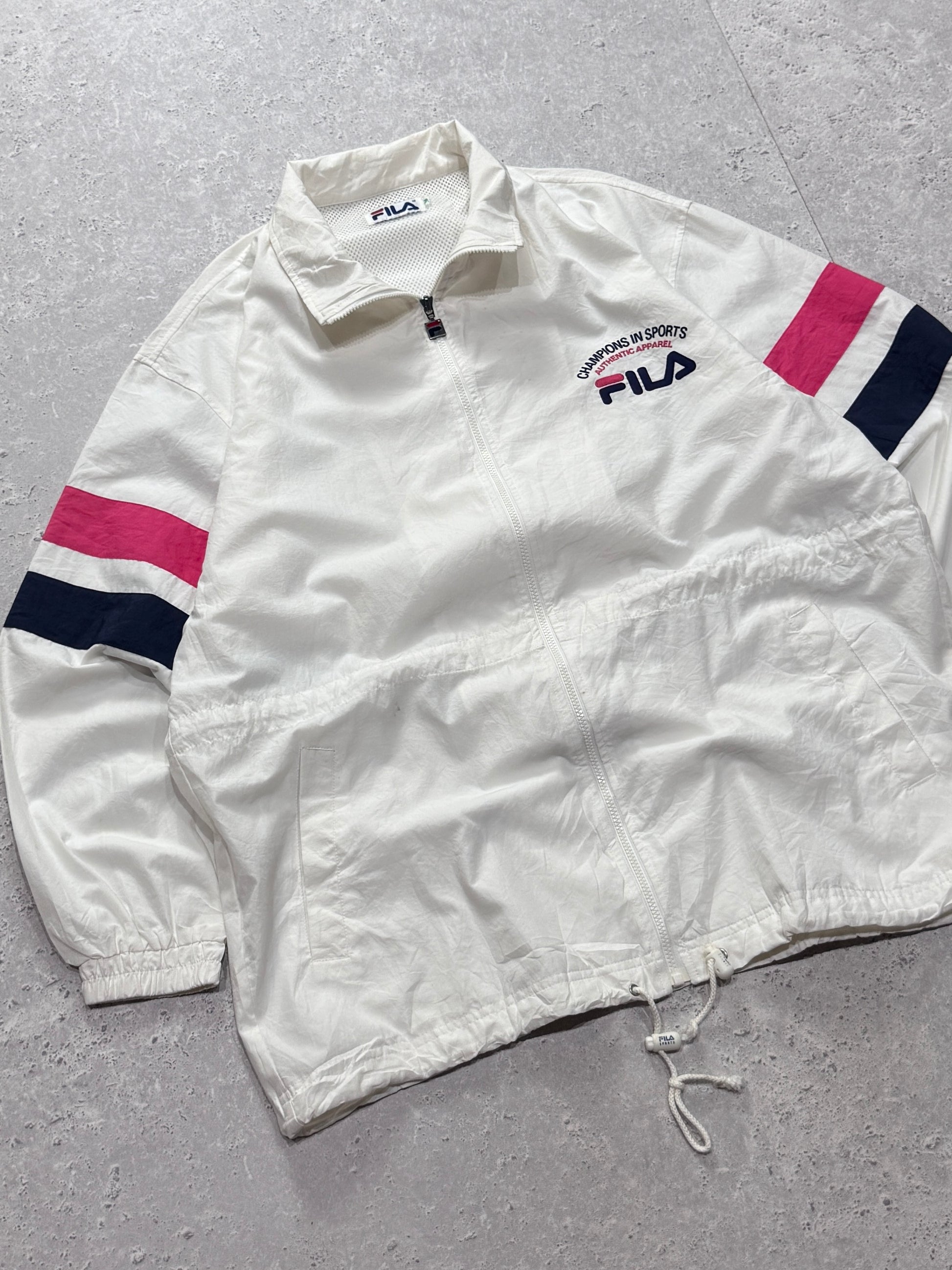 Vintage 90s Fila Authentic Sports Windbreaker Jacket (XL)