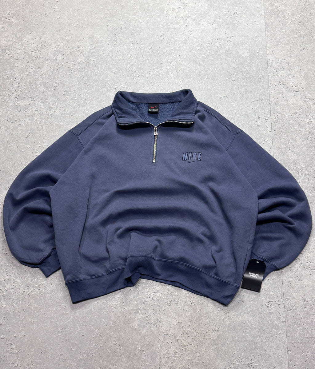 Vintage 2000s Nike Embroidered Quarter Zip Sweater (L)