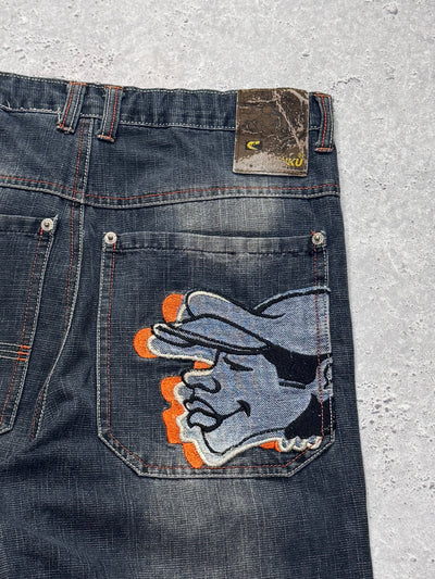 Vintage Y2K Baggy Graphic Carpenter Jorts (28”)