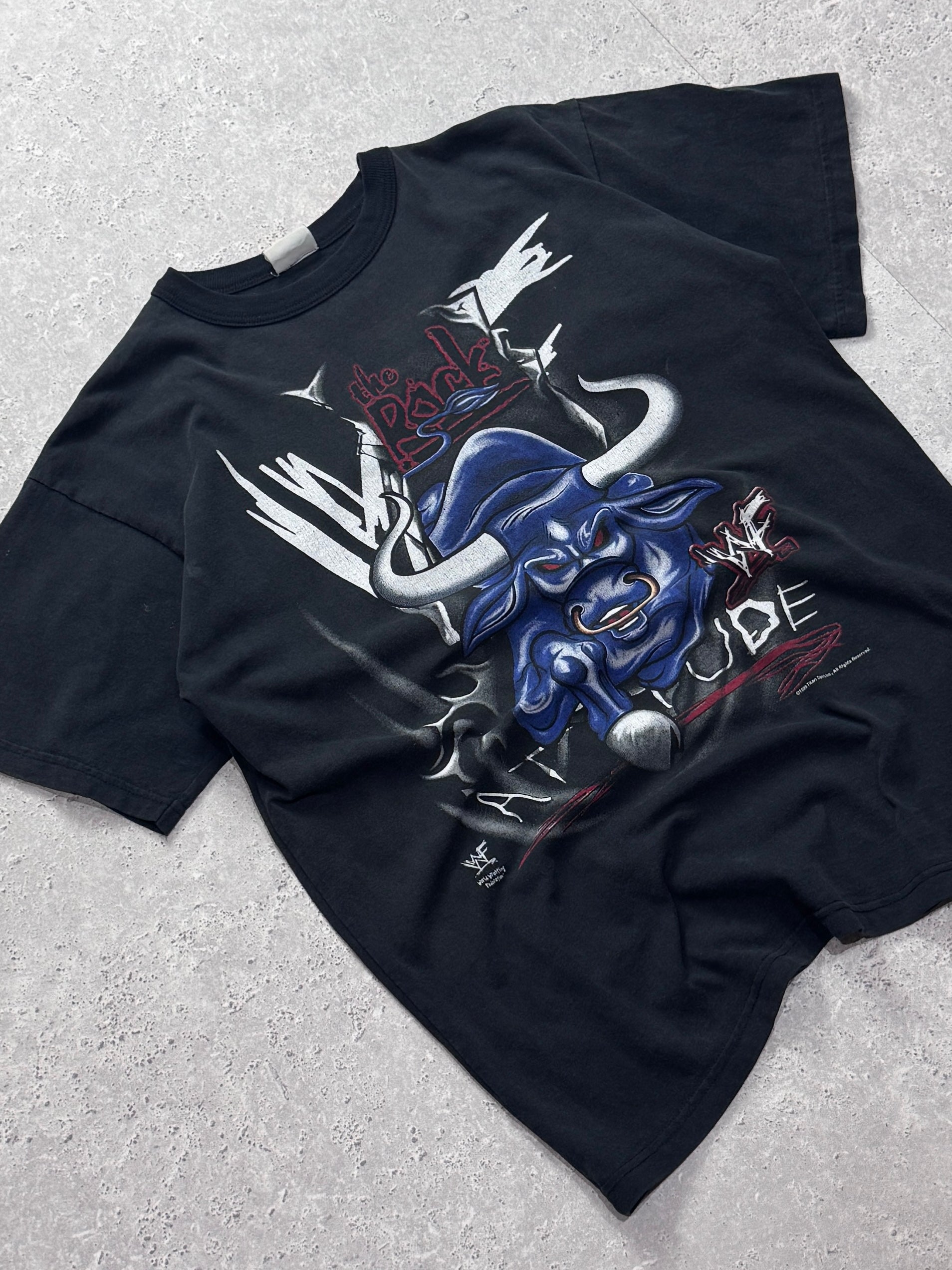 Vintage 1999 The Rock "Brahma Bull" WWF Attitude Era Tee (L)