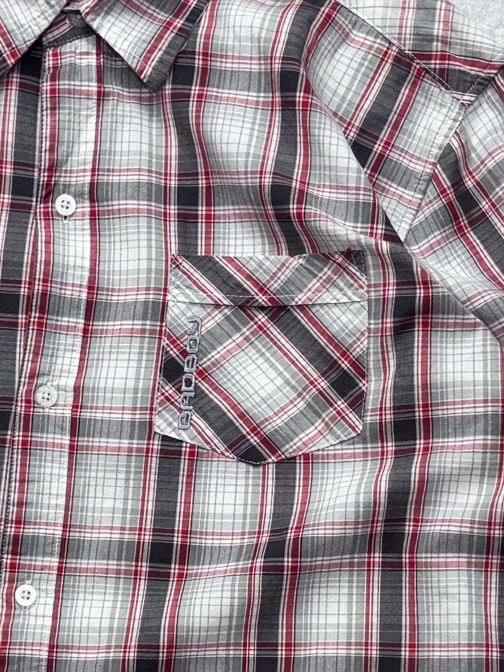 Vintage Y2K Badboy Plaid Button Up Shirt (L)