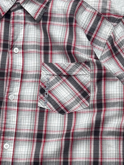 Vintage Y2K Badboy Plaid Button Up Shirt (L)