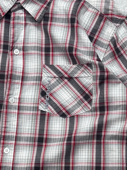 Vintage Y2K Badboy Plaid Button Up Shirt (L)