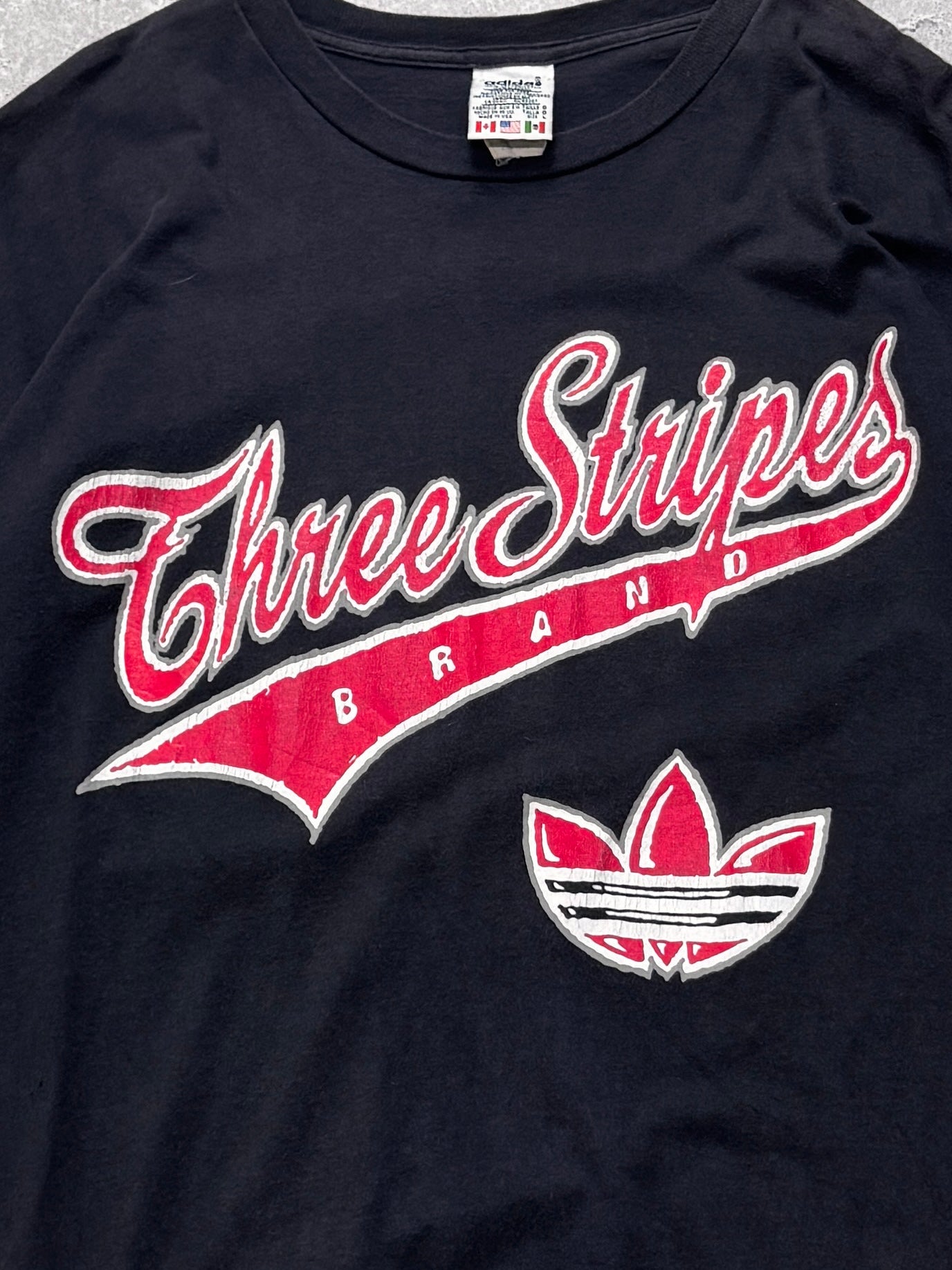 Vintage 90s Adidas Three Stripes Brand Tee (XL)