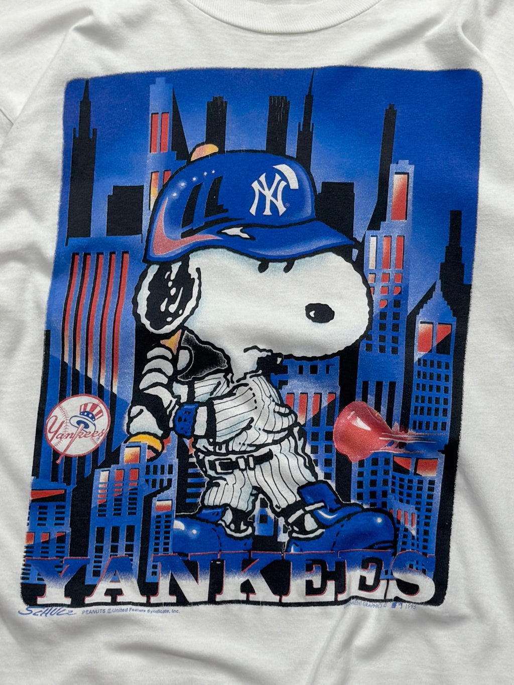 Vintage 1995 New York Yankees X Snoopy Comic MLB Tee (L)