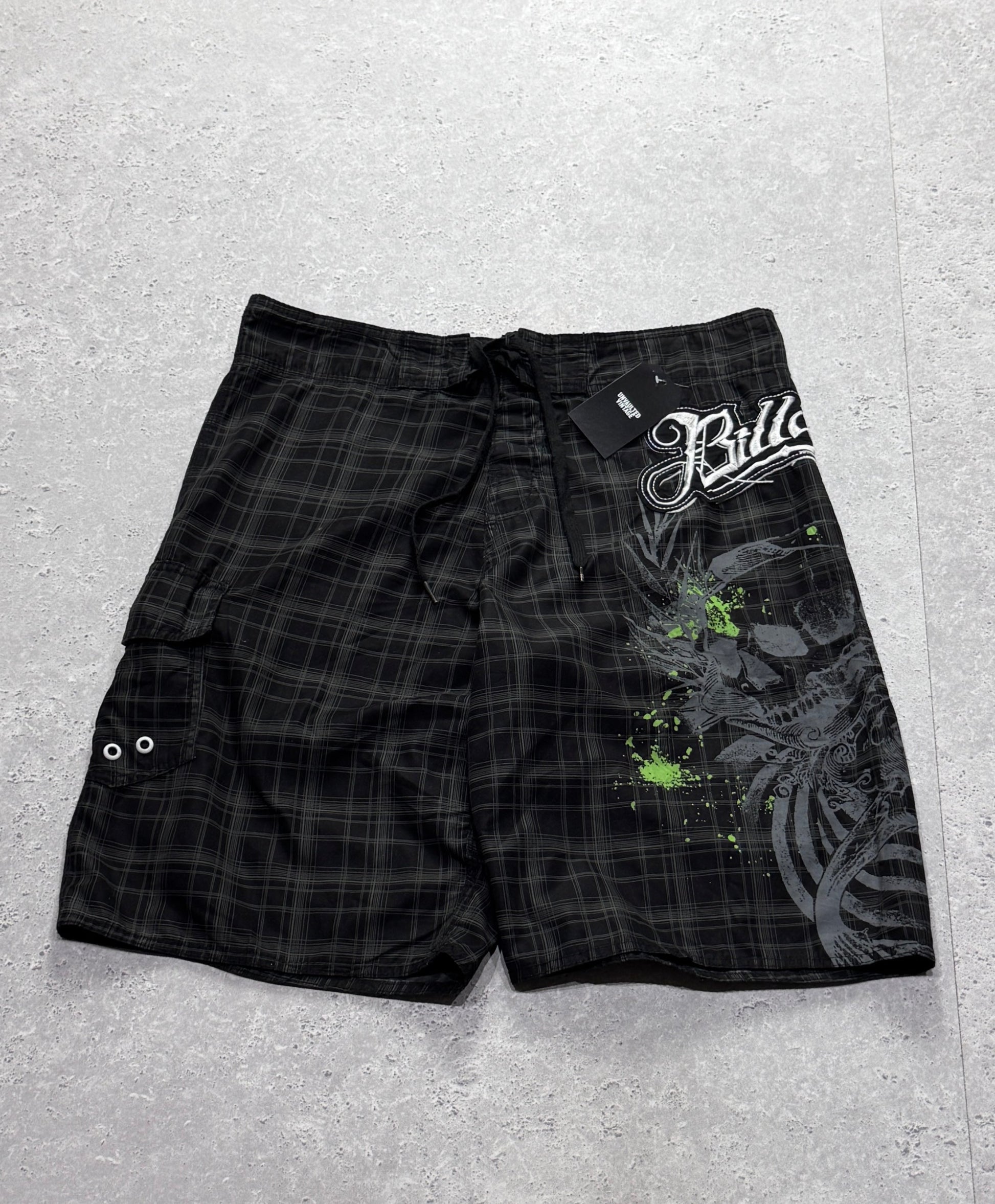 Vintage Y2K Billabong Plaid Boardshorts (36”)