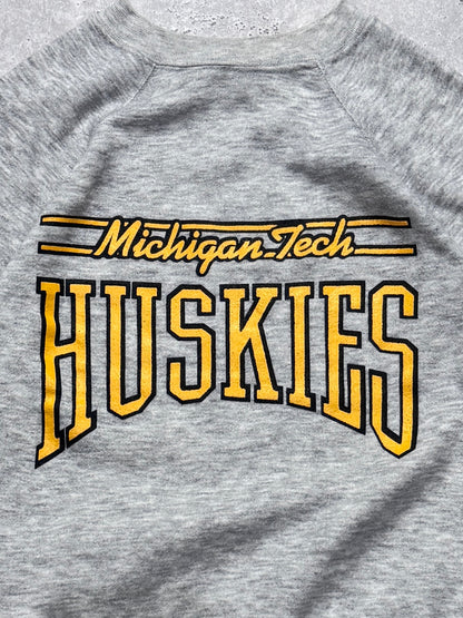 Vintage 80s Michigan Tech Huskies College Sweater (S)
