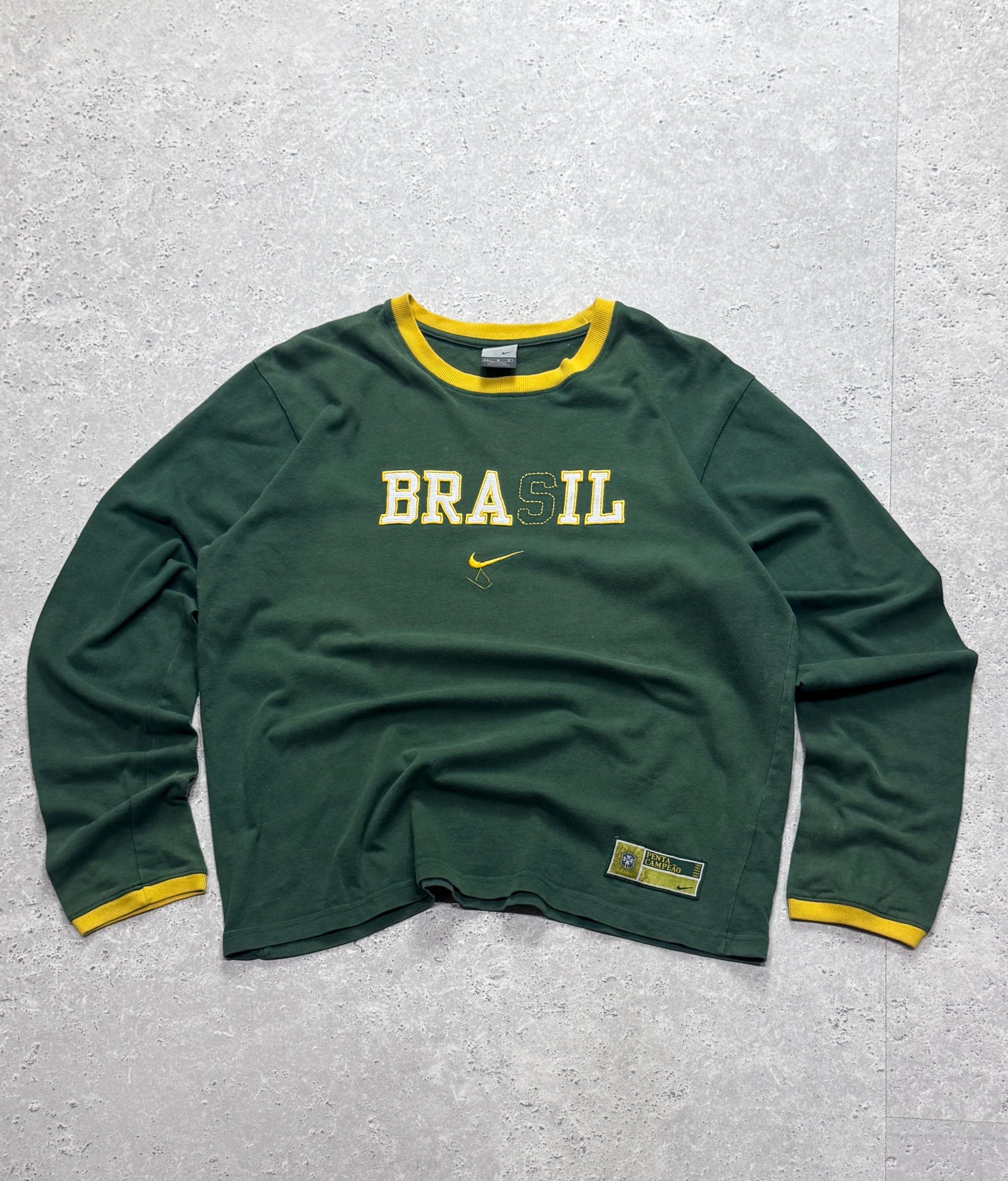 Vintage Nike X Brasil Embroidered Long Sleeve Tee (L)